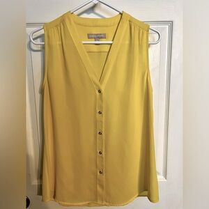 Banana Republic Blouse Sleeveless Button Up Yellow Size 8
